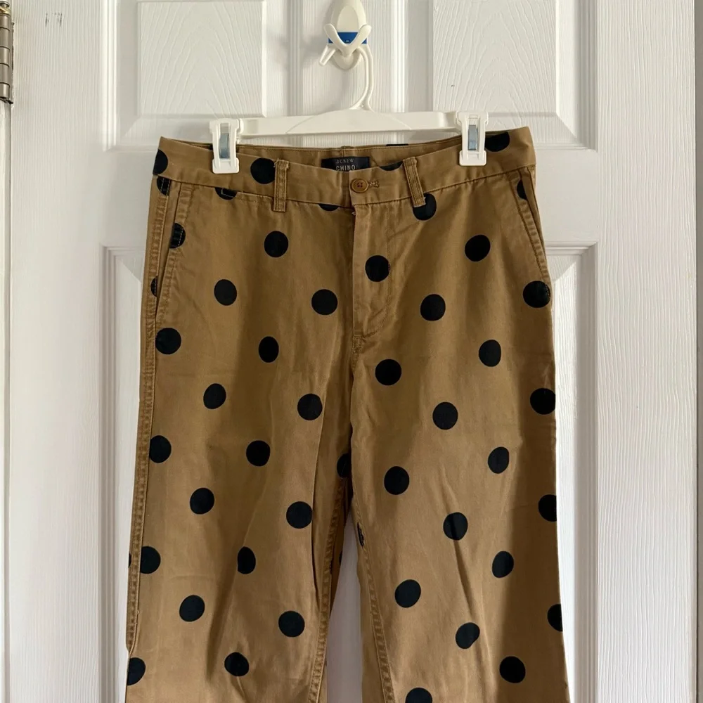 J.Crew Size 6 Chino Polka Dot Tan Khaki Pants - Picture 8 of 10